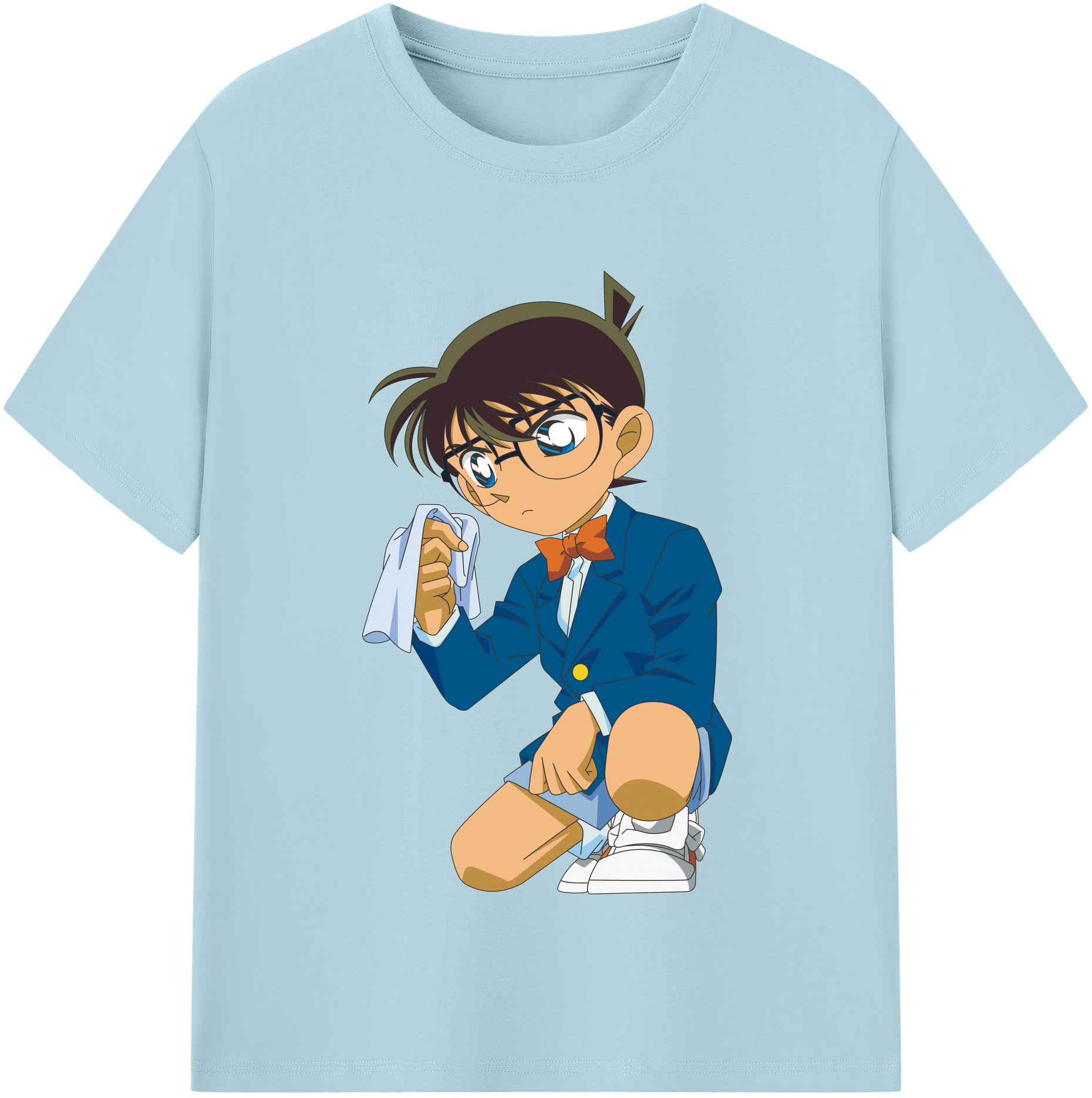（画像用） 名探偵コナン 江戸川 コナン Detective Conan Conan Edogawa 綿100％半袖Tシャツ（フロントプリント）